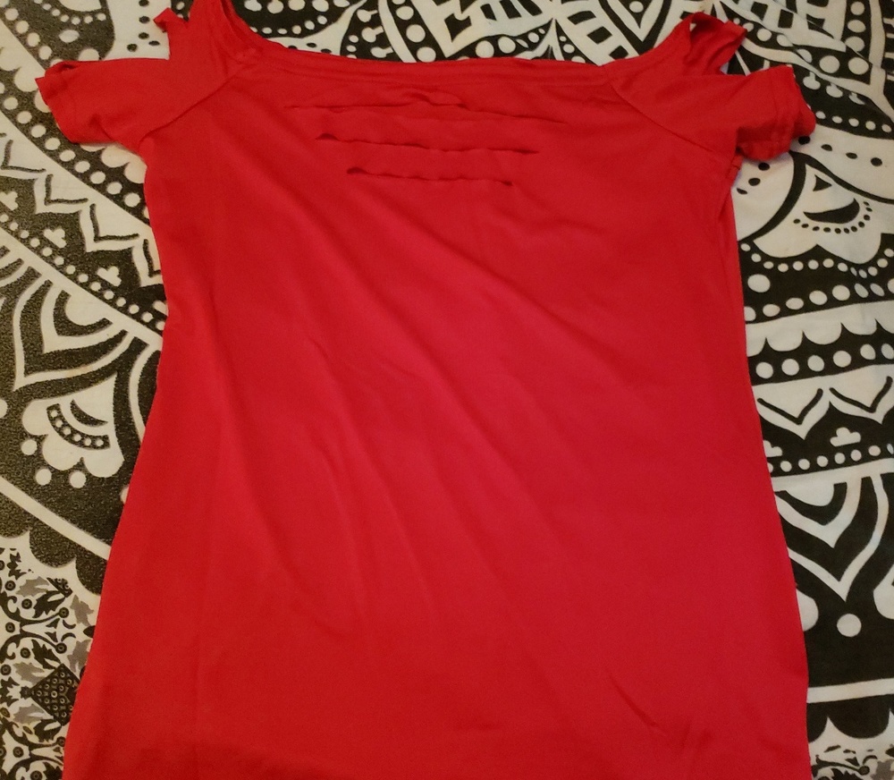 Sexy red cut shirt